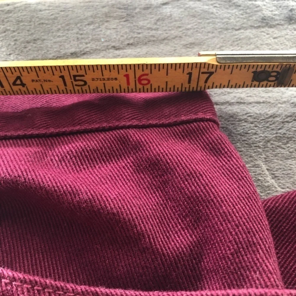 𝅺JEANOLOGY Burgundy Jeans long boot cut pants size 14‎   #p1005 - Picture 6 of 8